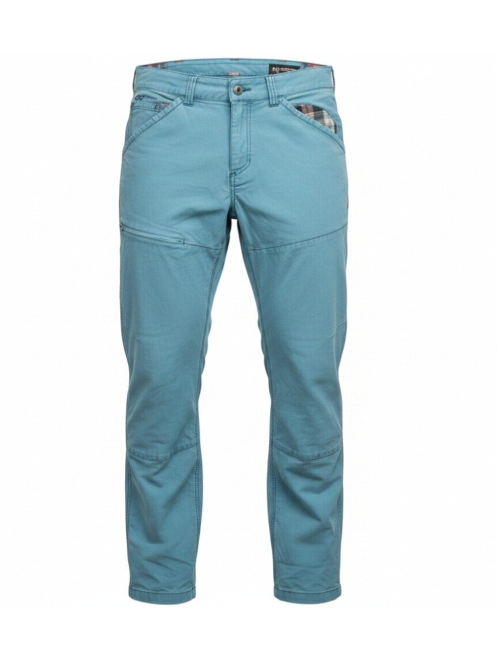 Outdoor Research Wadi Rum Climbing Pants Men 34x32 Teal Blue Plaid Pocket Lining